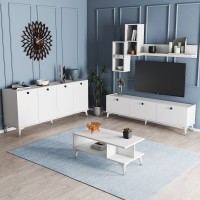 Moxen Mobilya Mtsk1 Mira Tv Ünitesi Raflı Dolaplı Orta Sehpası Ve Konsol Takımı /yemek Odası Beyaz Moxen Mobilya Mtsk1 Mira Tv Ünitesi Raflı Dolaplı Orta Sehpası Ve Konsol Takımı /yemek Odası Beyaz